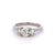 Vintage English GIA 1.00 Carat Old European Cut Diamond 18k White Gold Three Stone Ring