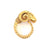 Mid Century Etruscan Style 18 Karat Yellow Gold Ram Head Ring