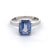 Mid Century French 2.96 Carats Sapphire Platinum Solitaire Ring