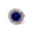 Mid Century GIA Ceylon Sapphire Diamond 18 Karat Gold Cluster Ring
