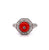 Art Deco Inspired Coral Diamond Platinum Ring