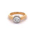 Vintage Paris France GIA 1.23 Carats Round Brilliant Cut Diamond 14k Gold Bezel Set Ring