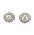 Vintage Diamond 18k White Gold Cluster Stud Earrings