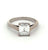 Mid Century French GIA 1.54 Carats Emerald Cut Diamond 18k White Gold Solitaire Ring
