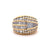 Vintage Italian Diamond 18k Yellow Gold Dome Ring
