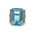 Mid Century 21.47 Carats Aquamarine Diamond Platinum Cocktail Ring