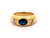 Vintage Sapphire Diamond 18k Yellow Gold Three Stone Ring