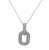Pave Diamond 14 Karat White Gold Link Pendant Necklace