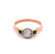Mid Century Russian Diamond Emerald 14k Rose Gold Platinum Ring