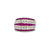 Art Deco Inspired Vintage Ruby Diamond 18 Karat White Gold Channel Set Ring