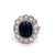 Edwardian GIA Australian Dark Blue Sapphire Diamond Platinum 14k Gold Cluster Ring