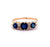 Edwardian Sapphire Diamond 14 Karat Yellow Gold Five Stone Ring