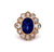Edwardian GIA 10 Carats Ceylon Sapphire Diamond 18k Gold Cluster Ring