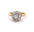 Antique French Diamond Platinum 18k Yellow Gold Cluster Ring