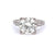 Art Deco Inspired GIA 3.50 Carats Round Brilliant Cut Diamond Platinum Ring