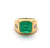 GIA Russian Emerald Diamond 18 Karat Yellow Gold Bezel Set Ring