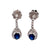 Art Deco Inspired Sapphire Diamond 18k White Gold Dangle Earrings
