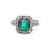 Art Deco Inspired Emerald Diamond Platinum Ring