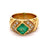 Vintage GIA Colombian Emerald Diamond 18 Karat Yellow Gold Band Ring