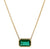 Emerald 18k Yellow Gold Bezel Set Chain Necklace