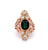 Edwardian 1.77 Carat Oval Cut Green Sapphire Diamond 18 Karat Gold Ring