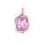 Vintage Kunzite Diamond 18 Karat Yellow Gold Platinum Pendant