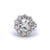 Mid Century French GIA 2.31 Carat Old European Cut Diamond Platinum Cluster Ring