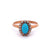 Victorian Turquoise Diamond 14k Rose Gold Cluster Ring