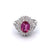 Vintage 1.88 Carats Pink Sapphire Diamond Platinum Cluster Ring