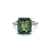 GIA 7.03 Carats No Heat Yellowish Green Sapphire Diamond Platinum Ring