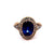 Victorian GIA 5.34 Carat Ceylon Sapphire Diamond 14 Karat Rose Gold Cluster Ring