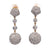 Vintage Diamond 18 Karat Two Tone Gold Pave Ball Dangle Earrings