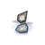GIA 2.04 Carat Total Weight Kite Cut Diamond 18k White Gold Enamel Ring