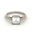 Mid Century French GIA 1.54 Carats Emerald Cut Diamond 18k White Gold Solitaire Ring