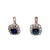 Edwardian Sapphire Diamond Platinum 18k Gold Cluster Earrings