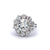 Mid Century French GIA 2.31 Carat Old European Cut Diamond Platinum Cluster Ring
