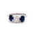 Jack Weir & Sons Old Mine Cut Diamond Sapphire Three Stone Ring