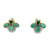 Vintage Turquoise Diamond 18 Karat Yellow Gold Stud Earrings
