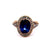 Victorian GIA 5.34 Carat Ceylon Sapphire Diamond 14 Karat Rose Gold Cluster Ring