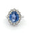 6.65 Carats Sapphire Diamond Platinum Cluster Ring