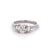 Vintage English GIA 1.00 Carat Old European Cut Diamond 18k White Gold Three Stone Ring