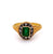 Victorian Emerald Diamond 18k Yellow Gold Ring