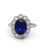 Art Deco Synthetic Sapphire Diamond 14 Karat White Gold Cluster Ring