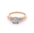 Retro GIA 0.65 Carats Old Mine Cut Diamond 14k Yellow Gold Palladium Three Stone Ring