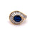 Vintage GIA 2.67 Carats Australian Sapphire Diamond 18 Karat Yellow Gold Swirl Cocktail Ring