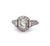 Art Deco Inspired 0.96 Carat Old European Cut Diamond Platinum Ring