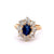 Edwardian GIA 1.41 Carats Kashmir No Heat Sapphire Diamond 18k Gold Cluster Ring