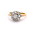 Antique French Diamond Platinum 18k Yellow Gold Cluster Ring