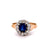 Edwardian Sapphire Diamond 18k Rose Gold Cluster Ring