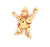 Mid Century Gemstone 14 Karat Yellow Gold Clown Brooch